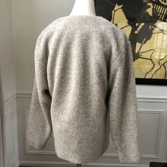 Harris Wallace Oatmeal Teddy Bear Zip Jacket S - Picture 5 of 8